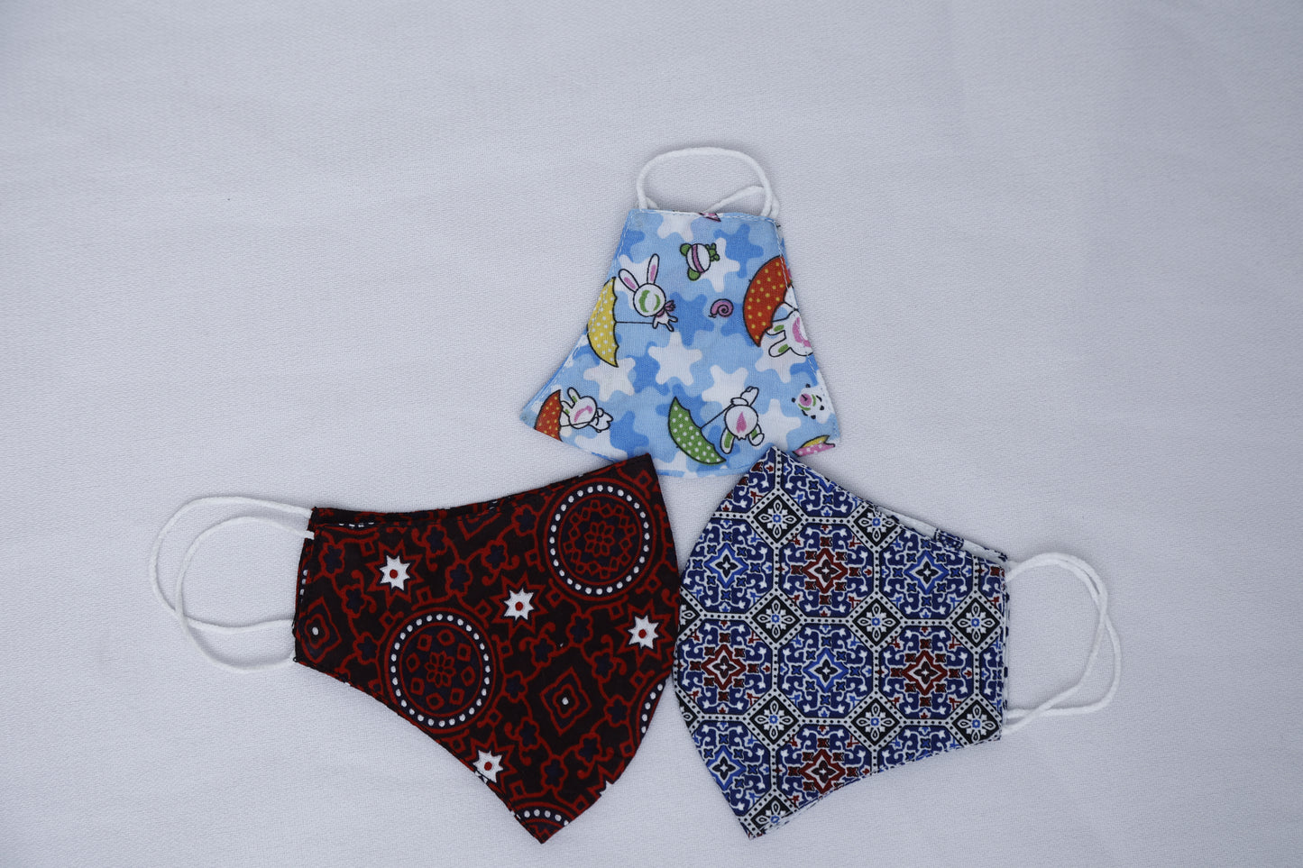 Ajrak Pattern Mask Reusable/Washable/Breathable Double Layer Cotton Fabric - Mask for Girls Boys and Baby- Hunarcrafting Original