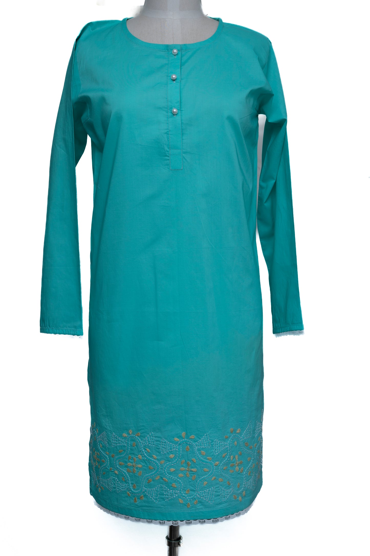 Ready to wear Lawn Kurta - Hunarcrafting Kurta - Embraided Front