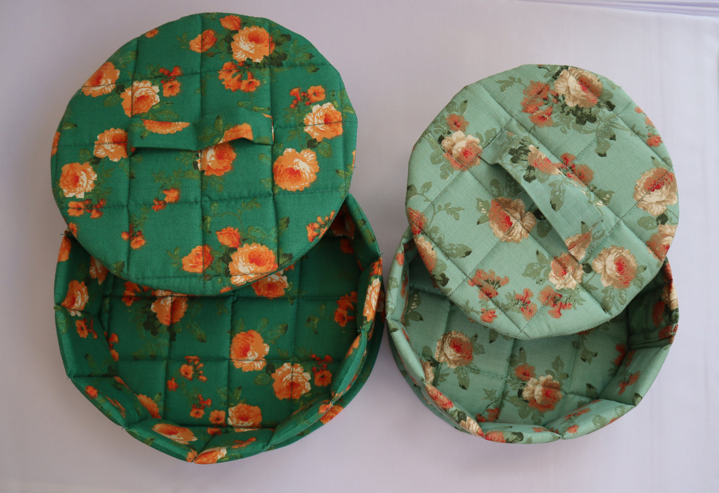Handmade Cotton Roti/Chapati Quilted Bag Traditional Hotpot Bread Container – Bread Box – Roti Box – Roti Container