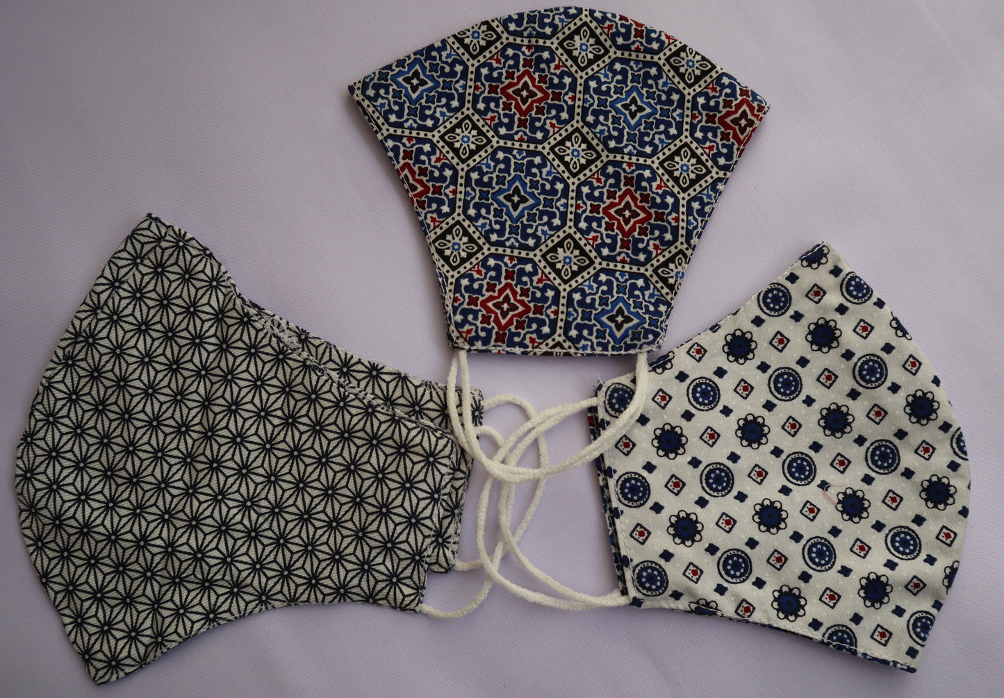 Ajrak Pattern Mask Reusable/Washable/Breathable Double Layer Cotton Fabric - Mask for Girls Boys and Baby- Hunarcrafting Original