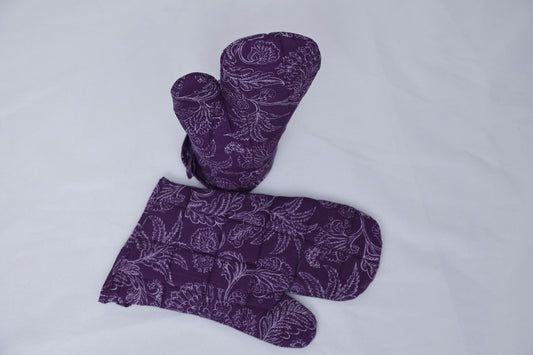 Oven Mitts, Premium Heat Resistant Kitchen Gloves Cotton & Polyester Quilted Oversized Mittens, 1 Pair