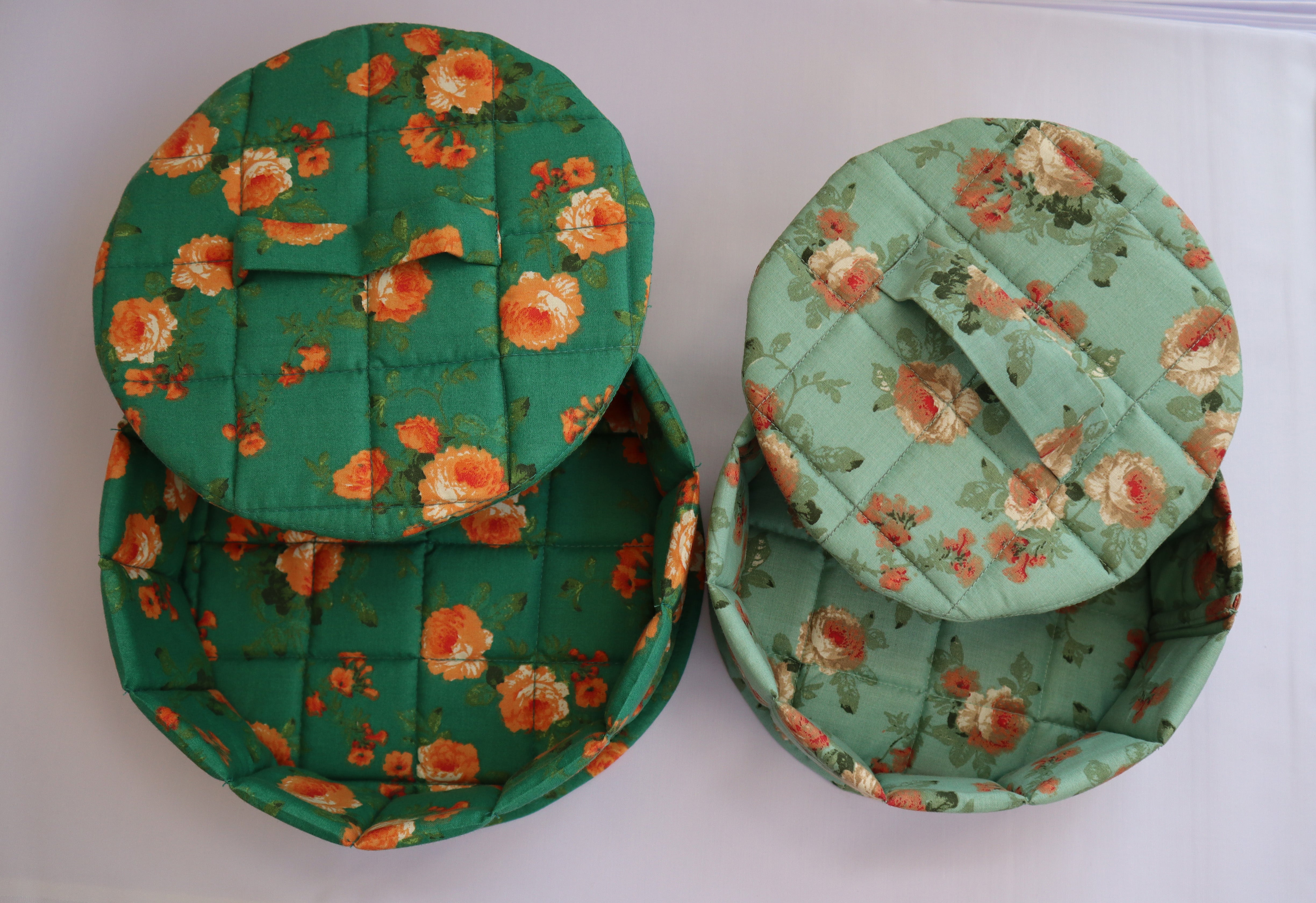 Handmade Cotton Roti/Chapati Quilted Bag Traditional Hotpot Bread Container – Bread Box – Roti Box – Roti Container